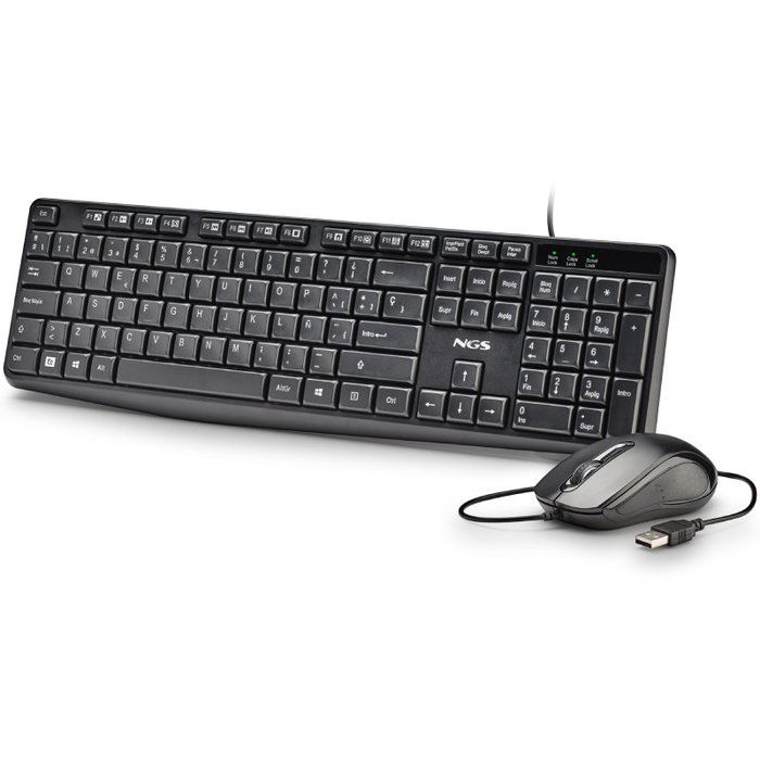 NGS Cocoa KIT V2 Teclado y Ratón USB Negro